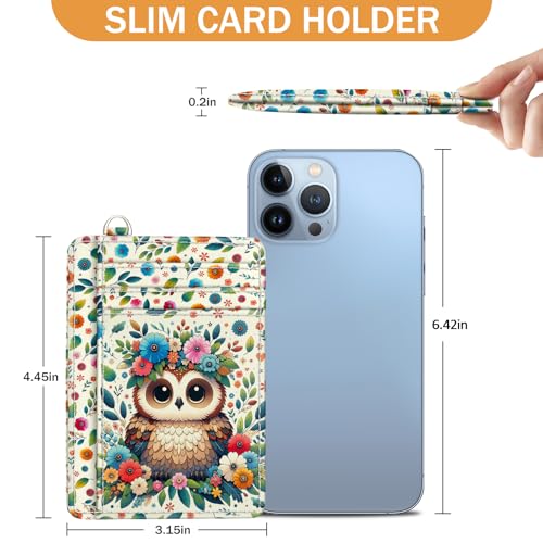 Yonlevres Floral Owl Credit Card Holder Slim RFID Wallet Women Small Travel - color: Owl