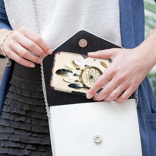 Mayski Credit Card Holder for Women RFID Blocking Wallet, Boho Feathers - color: Boho Feathers