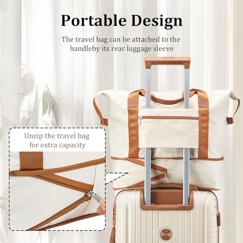 Joyway Luggage Sets 10 Piece PP Hardshell Carry on Suitcase, Travel Lightweight Carry-on with Double Spinner Wheels and TSA Lock, Beige Brown - color: Beige Brown, size: 10 piece set
