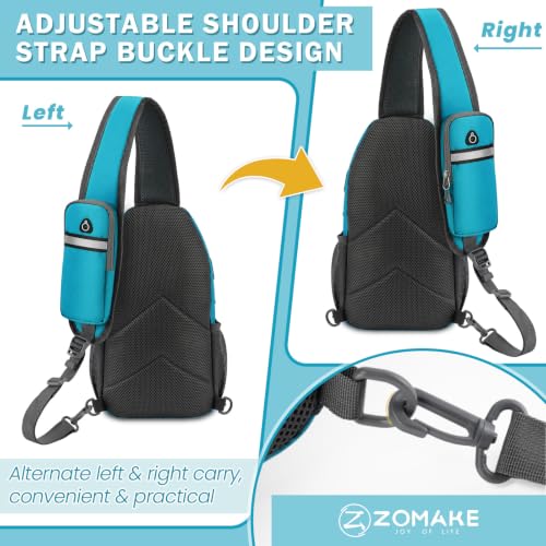 ZOMAKE Sling Bag, Cross Body Bag Shoulder Bag Anti-Theft(Lake Blue) - color: Lake Blue