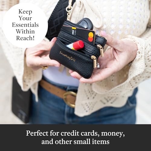 Save the Girls Clip & Go Phone Lanyard with Wallet Pouch, Classic Black - color: Black