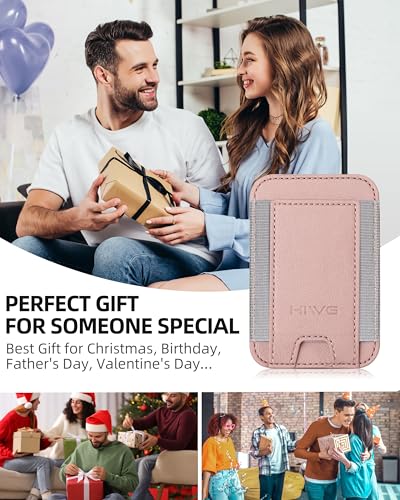 HiWe for MagSafe Wallet, 7 Cards Holder, RFID Blocking, Stronger Magnets - color: Gold Wallet - Grey Band