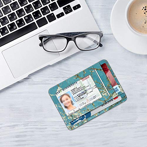 FINTIE Slim Front Pocket Wallet, RFID Blocking Credit Card Holder - color: Blossom