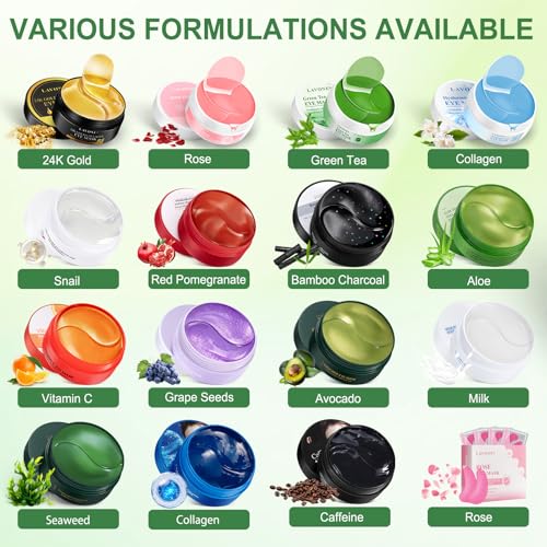 Eye Mask, 30 Pairs Aloe Under Eye Patches for Puffy Eyes and Dark Circles - color: Light Green