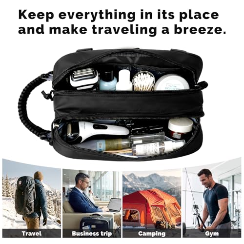 Men Toiletry Bag Tactical Travel Dopp Kit Wet Dry Separation 900D