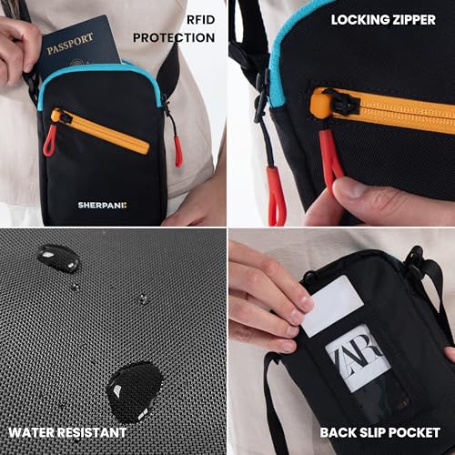 Sherpani Rogue, RFID Mini Crossbody Bag for Women - color: Raven