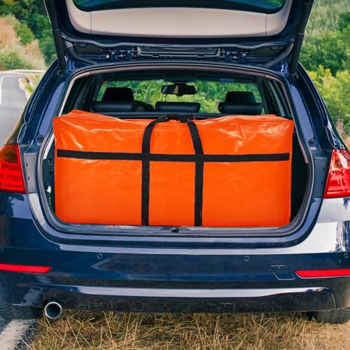 2 Pcs 66 Gallon Large Moving Storage Bags with Zipper, Orange - color: Orange