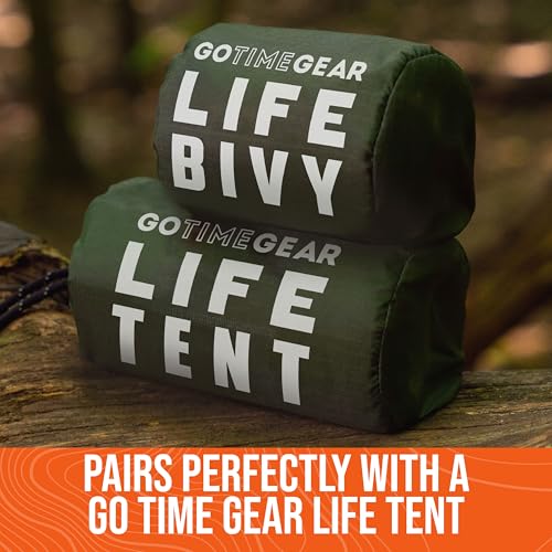 Go Time Gear Life Bivy Emergency Survival Sleeping Bag Thermal Bivy - Use as Emergency Bivy Sack, Survival Sleeping Bag, Mylar Emergency Blanket - color: Orange, size: 2 Pack