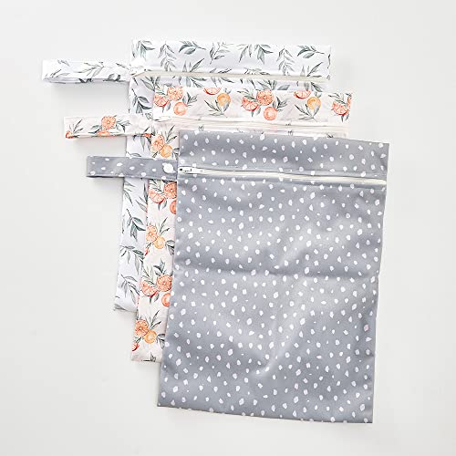 Happy Flute 3 Set Wet Bag Storage Bag Waterproof Washable for Baby - color: Orange