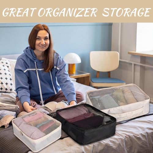 Silkfly 12 Pcs Packing Cubes for Travel,XL, L, M,Classic,Beige, Black - color: Beige, Black, size: XL, L, M, style: Classic