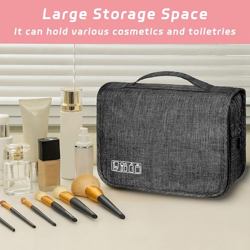 Toiletry Bag Travel Bag with Hanging Hook for Women and Men,Black - color: A-Black