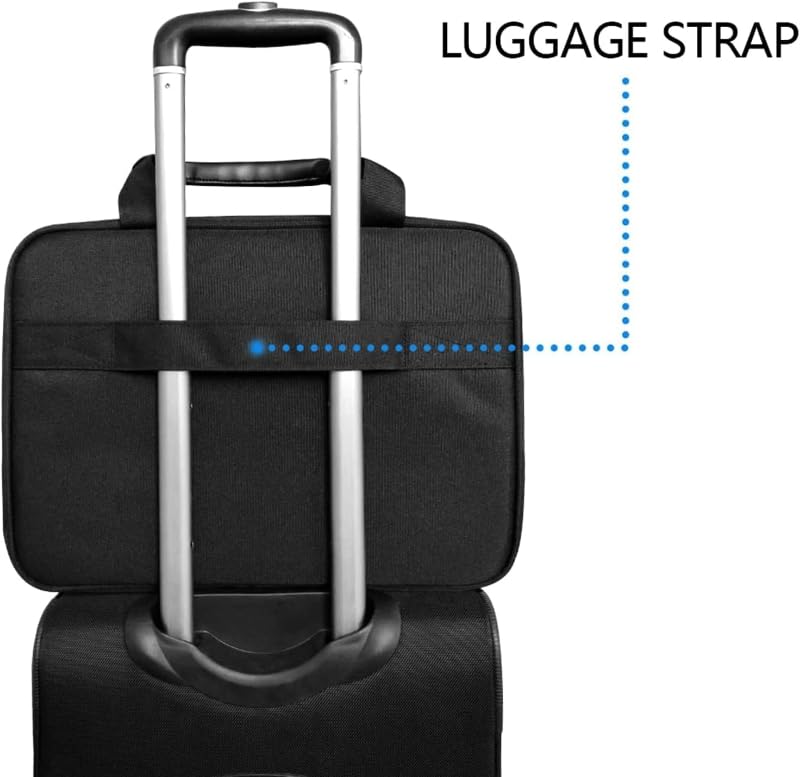 KROSER 15.6 Inch Laptop Briefcase Computer Bag, Messenger Shoulder Bag - color: Black/Blue, size: 15.6 INCH
