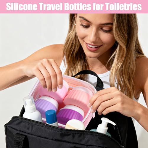 4 Pack Silicone Travel Cream Containers, Refillable Toiletry Jars - style: A