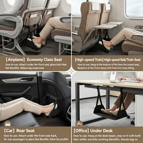 Foot Hammock for Airplane, Travel Leg Support