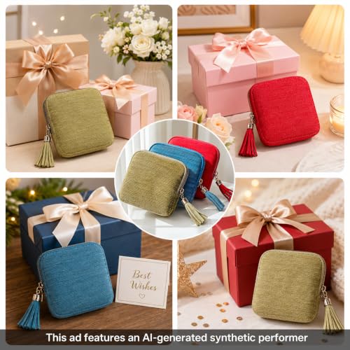Sobotoo Travel Jewelry Organizer Case, 5‑Layer Velvet Storage Pouch - color: Blue