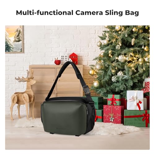 K&F CONCEPT Large Camera Sling Bag, Everyday Shoulder Bag - color: 14 Deep Green Large
