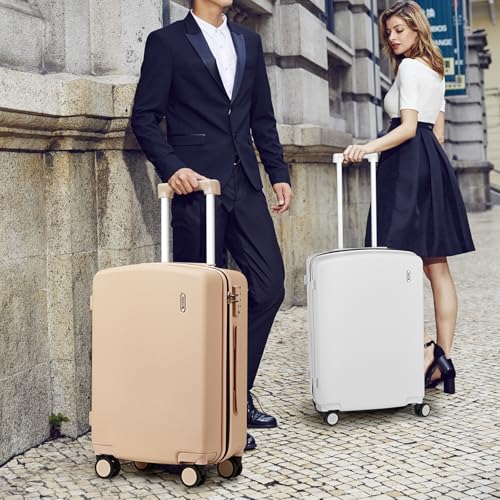 Hanke Hard Shell Luggage Sets 3 Pieces, 20/24/28 Inch Travel Suitcase - color: Cuba Sand, size: 20+24+28 Inch
