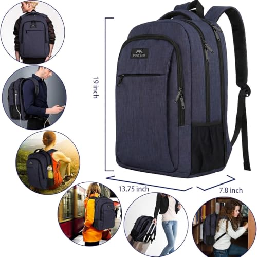 MATEIN Blue Heavy Duty Backpack, Computer Bookbag Fits 17 Inch Notebook - color: Navy Blue, size: 17 Inch
