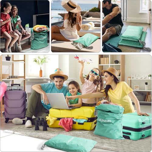 WiseBoy 2-Pack Laundry Bags, Travel Dirty Clothes Bag Zippered with Handle - color: Blue