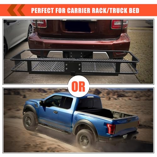 Hitch Mount Cargo Carrier Bag 100% Waterproof 19.7 Cubic Feet Luggage Rack | Soft Shell Luggage Bag,Include 8 Reinforced Straps,Combination Lock,for All Vehicle with Steel Trailer Cargo Carrier Basket - size: 19 Cubic Feet