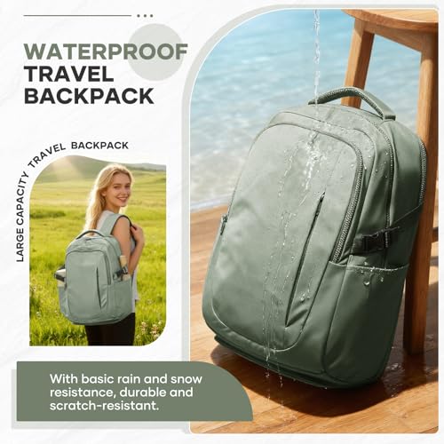 suwasp Travel Backpack for Women Airline Approved Carry On, Large Laptop Backpack for Men, Flight Approved Luggage Backpack (Green-with Toiletry Bag) - color: Green-with Toiletry Bag