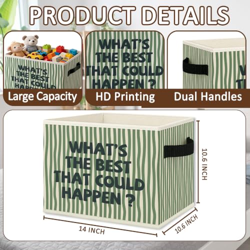 Inspirational Striped Storage Bins Box Collapsible Basket - color: Color05
