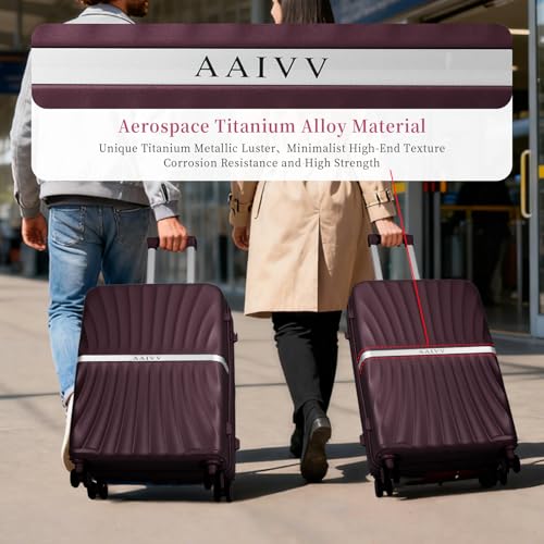 Luggage 4 Piece Set Suitcase with TSA, Airline-Approved Hard Shell Expandable Double Spinner Rolling Wheels Suitcases for Lightweight Travel (Dark Purple, 28in26in20in13in) - color: Dark Purple