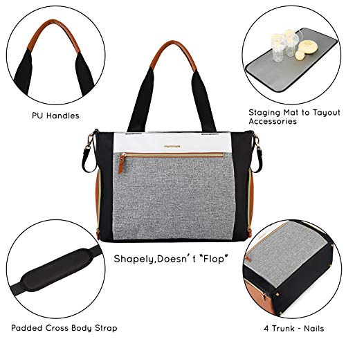 mommore Breast Pump Bag for Spectra S1/S2 & Medela, Diaper Travel Tote - color: Brown