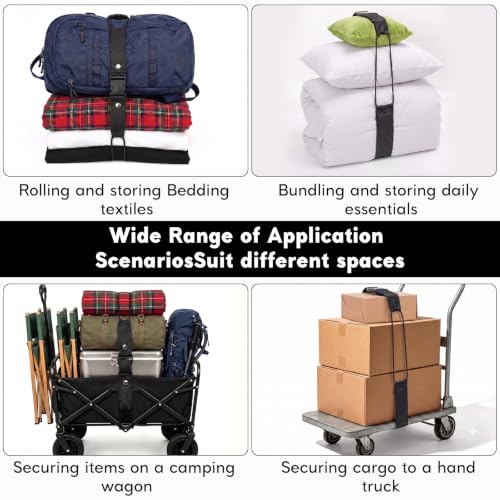 Heavy Duty Luggage Strap(4 Pack), Adjustable Luggage Straps for Travel Luggage Bag Closure, Easy Identification Travel Accessories, Black - color: Black