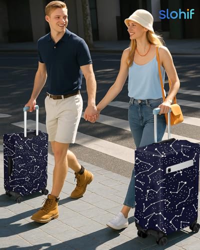 Slohif Luggage Cover for Suitcase Tsa Approved Protector - Constellation Luggage Sleeve Large Suit Case Cover Travel Stretch Baggage Case Protective Washable Fit 18-20 Inch - size: XS-(18-20) Inch, style: Constellation