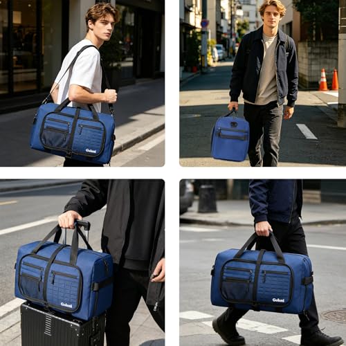65L Foldable Duffle Bag for Travel, Large Durable Travel Duffel Bag - color: Blue, size: 65L