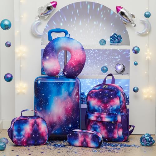 Redbaker 6 Pcs Kids Luggage Set, 17 Inch, Starry Sky