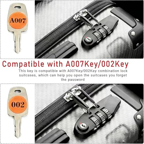 002 007 Luggage Replacement Keys - Universal Fit for Suitcase, Bag & Travel Combination Locks - size: 002+007
