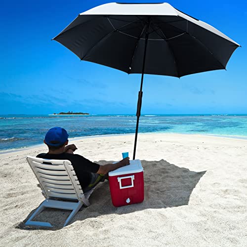 G4Free UV Golf Beach Umbrella 68”Auto Open Extra Large Sun Shade Umbrellas - color: Silver/Black