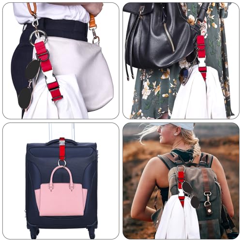 Wisdompro Jacket Gripper Strap for Travel, Add a Bag Luggage Straps - Red - color: Red