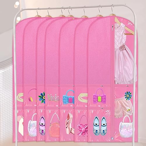 Woanger 6 Pcs Dance Costume Bag, Classic, 20'' X 40'', Pink - color: Pink, size: 20'' X 40'', style: Classic
