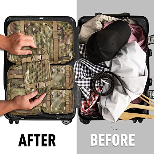 4 Set Tactical Packing Cubes ,Compressible Mesh Duffle Storage Bag,Portable Edc Molle Pouch Organizer. - color: MC-S (1 Pcs)