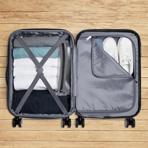 Elite Luggage Expandable Hardside Spinner Luggage,TSA Lock, Black, 3-Piece - color: Black, size: 3 Piece
