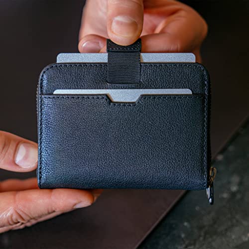 Vaultskin Mayfair Premier Leather Zip Wallet - Ultimate RFID Safety, Streamlined for Style & Functionality for Men and Women - color: Black