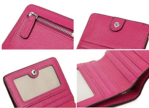 Small Leather Wallet for Women, Ladies Credit Card Holder RFID Blocking Women's Mini Bifold Pocket Purse - color: Purple Rfid Blocking