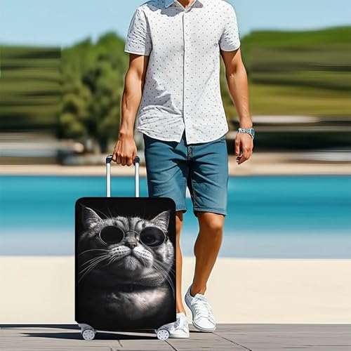 Luggage Covers for Suitcase Tsa Approved, Suitcase Covers Protector Elastic Fit for 24-26 Inch Luggage - color: Gray Black