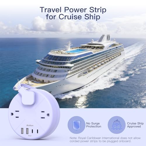 Travel Essentials 3Ft Power Strip -Purple Cruise Approved Power Strip - color: Purple, size: 3 FT