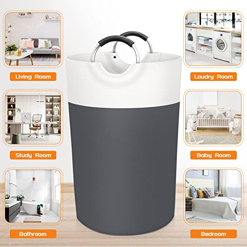 BlissTotes 115L Laundry Basket, Freestanding Collapsible Hamper, Gray - color: Gray, size: 115L