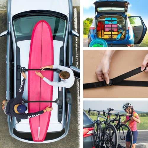 TRIWONDER Tie Down Straps, Lashing Straps Nylon Webbing, Cam Buckle Adjustable Heavy Duty Belts for Luggage, Suitcase Packing, Cargo Freight (01# Black - 2 Packs, 16.4 FT) - color: 01# Black - 2 Packs, size: 1" x 16.4'
