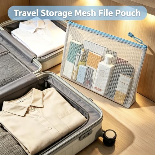 A3 Waterproof Mesh Zipper Pouch Bags, 16.9" x 12.2", 5-Pack