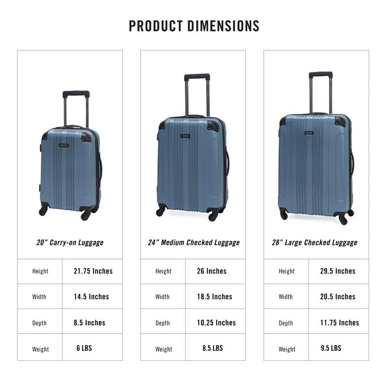 Kenneth Cole REACTION Out of Bounds 경량 하드쉘 4륜 스피너 수하물, 그래나이트 블루, 2개 세트(20인치 및 28인치), Kenneth Cole Reaction Out of Bounds 경량 하드쉘 4륜 스피너 캐리어 - color: 그래나이트 블루, size: 2개 세트(20인치 및 28인치)