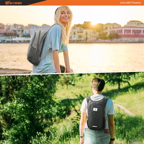 SKYSPER Small Hiking Backpack 10L Packable Lightweight Back Pack Foldable Travel Daypack for Women Men