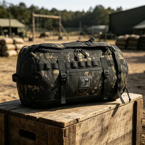 60L Duffle Bag for Travel Gym & Sports Duffel Bag Backpack for Men - color: Camo