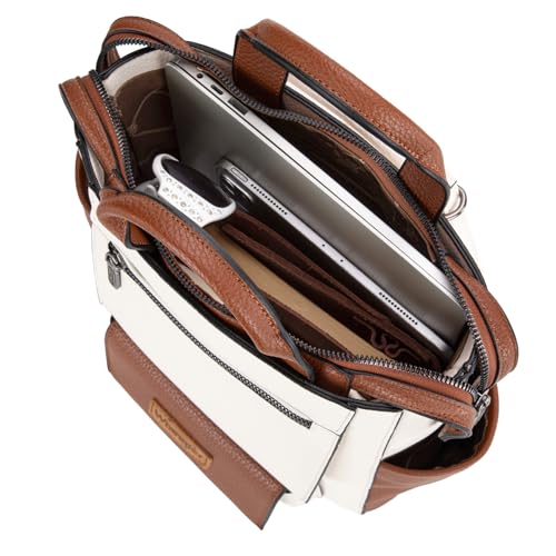Montana West Wrangler Backpack Purse for Women Vegan Leather Ladies Convertible Backpack Stylish Anti Theft Backpack with Adjustable Strap - color: D Beige