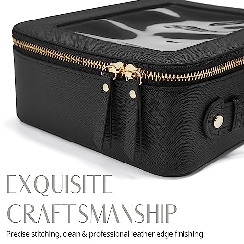 Popvibe Large Capacity Clear Toiletry Bag for Women Travel Makeup Bag Black - color: Black, style: Large Luxe